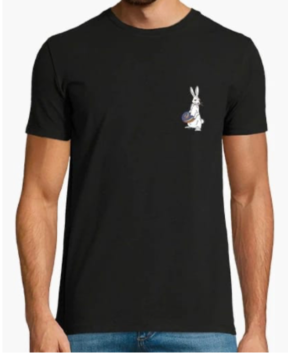 T shirt White Rabbit & Nautilus. The poetic makes the mundane magical.