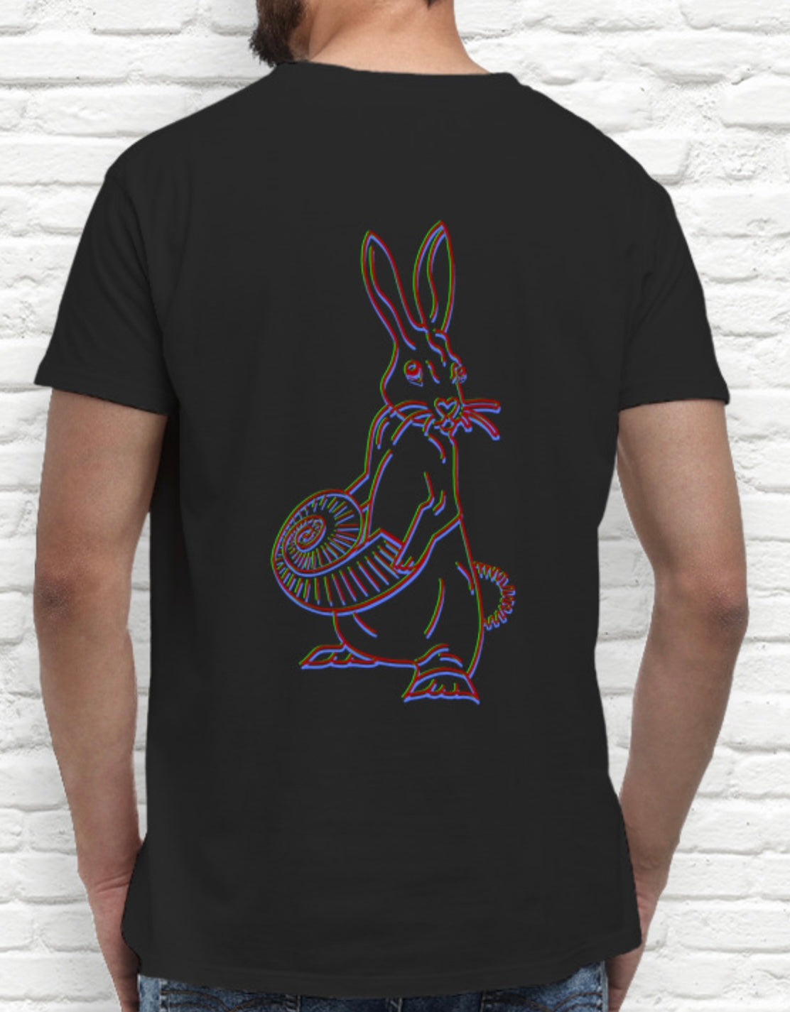 T shirt Night-Glow (pink) Rabbit & Nautilus