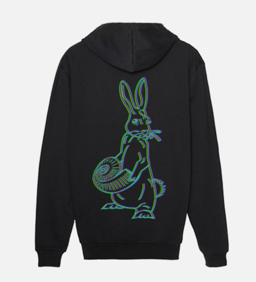 Hoodie Night-Glow (green) Rabbit & Nautilus