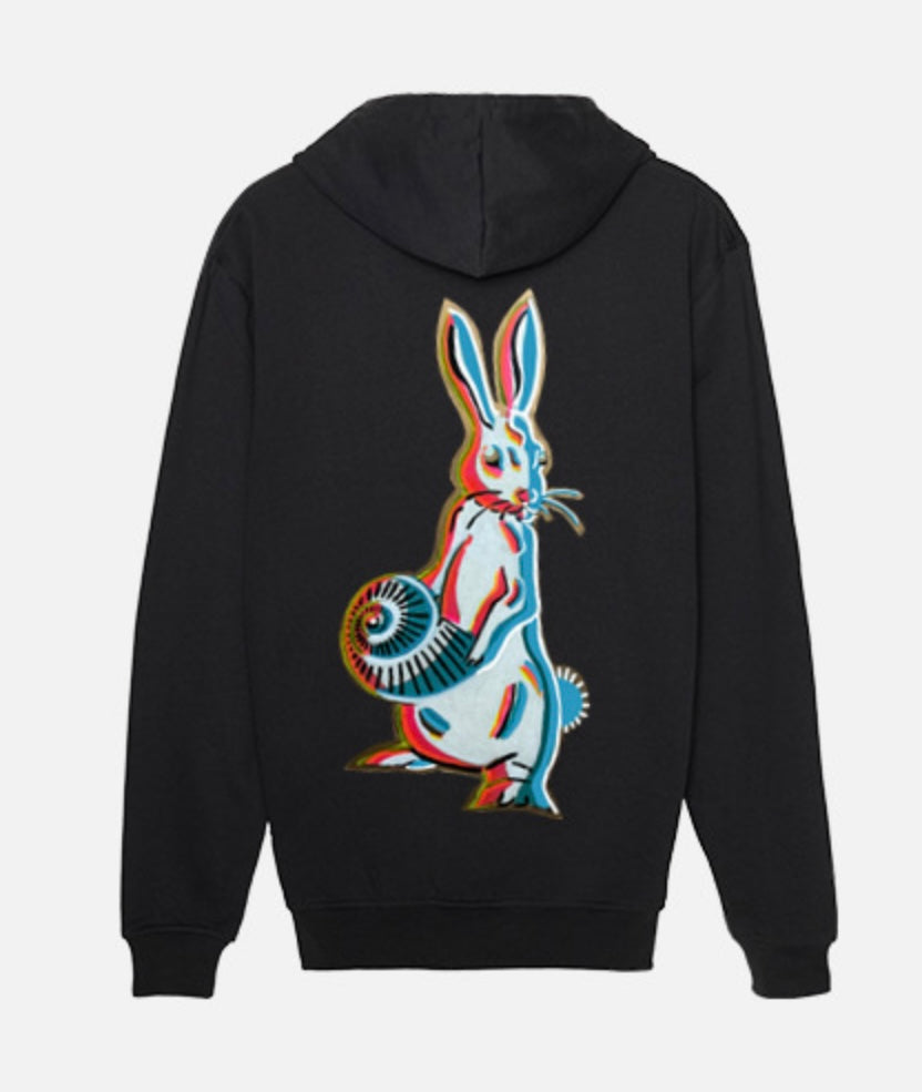 Hoodie Night-Glow (white) Rabbit & Nautilus